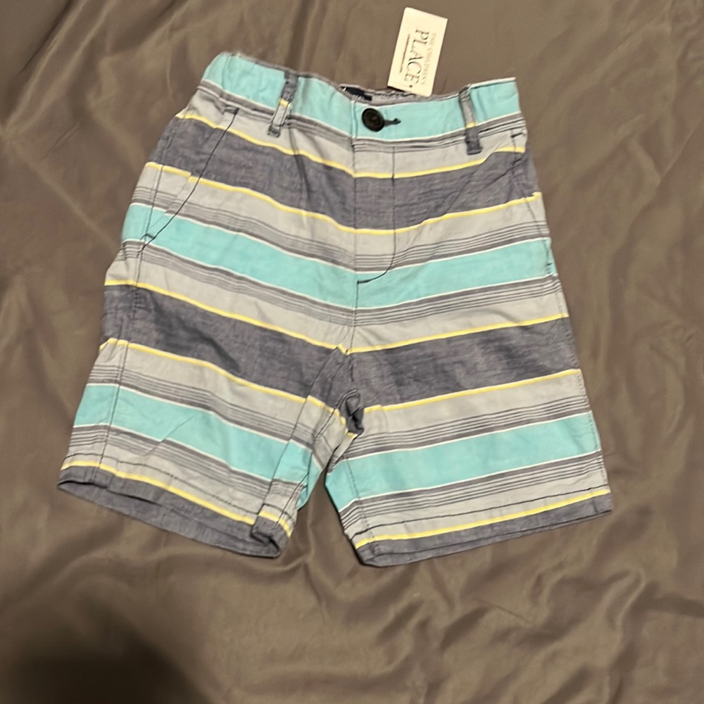 Blue multi striped shorts